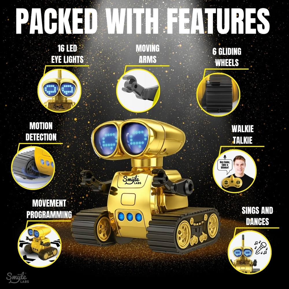 Gold Robot with LED Lights